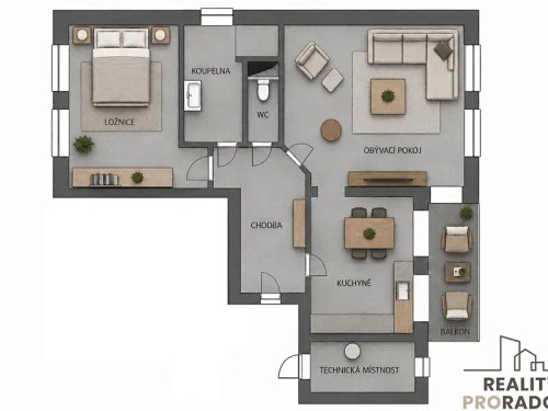 Prodej bytu 2+1 63 m²