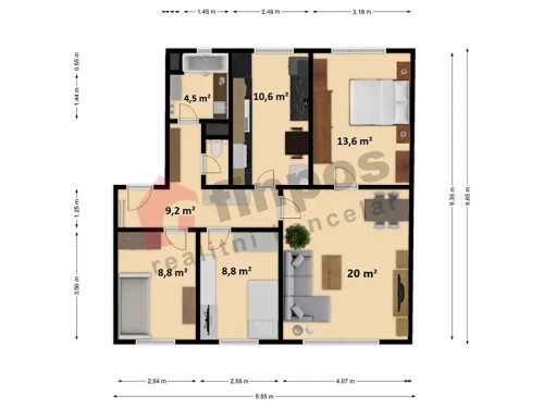 Prodaný  byt 4+1 80 m²