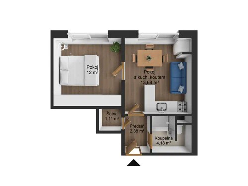 Prodaný byt 1+1 33 m²