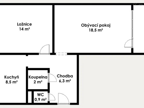 Prodaný byt 2+1 53 m²