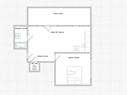 Prodaný byt 2+kk 42 m²