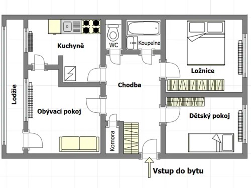 Prodaný  byt 3+1 72 m²