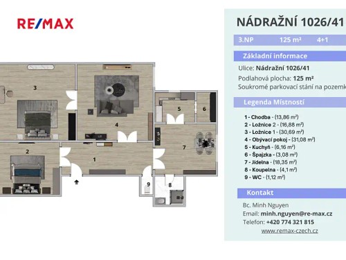 Prodej bytu 4+1 125 m²