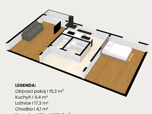 Prodej bytu 2+1 51 m²