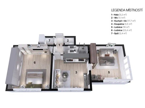 Prodaný byt 3+kk 75 m²