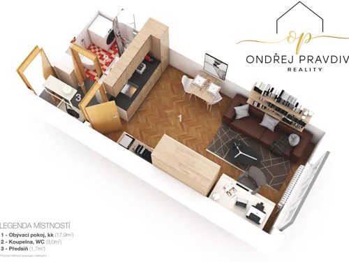 Prodaný byt 1+kk 23 m²