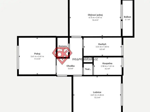 Prodej bytu 3+1 68 m²