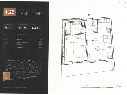 Prodaný  byt 2+kk 58 m²