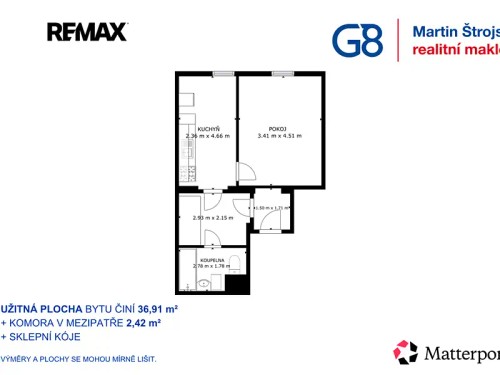 Prodej bytu 1+1 39 m²