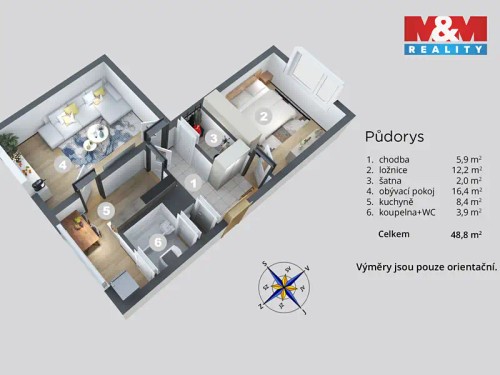 Prodaný byt 2+1 49 m²