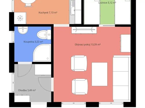 Prodej chaty 33 m², pozemek 557 m²