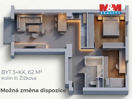 Prodaný byt 2+1 62 m²