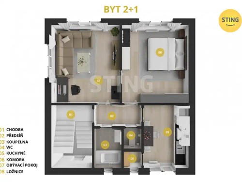 Prodej bytu 2+1 68 m²