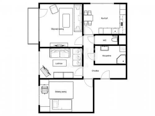 Prodej bytu 3+1 72 m²