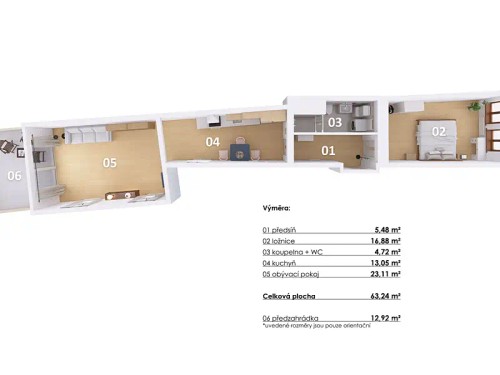 Prodej bytu 2+kk 63 m²