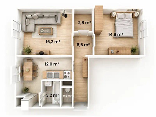 Prodej bytu 2+1 59 m²