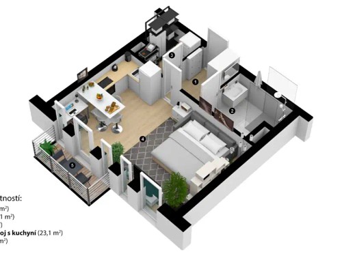 Prodaný byt 1+kk 35 m²