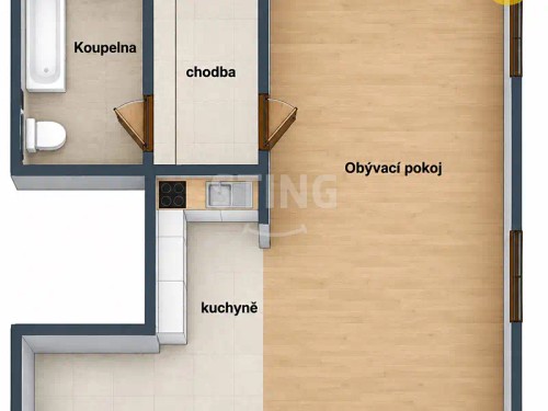 Prodej bytu 1+kk 50 m²