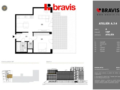 Prodaný  byt 2+kk 69 m²