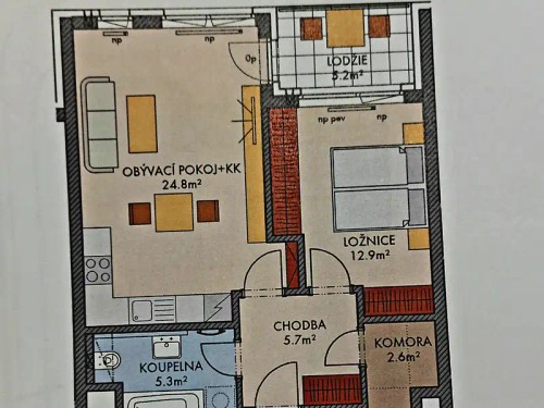 Prodaný  byt 2+kk 54 m²