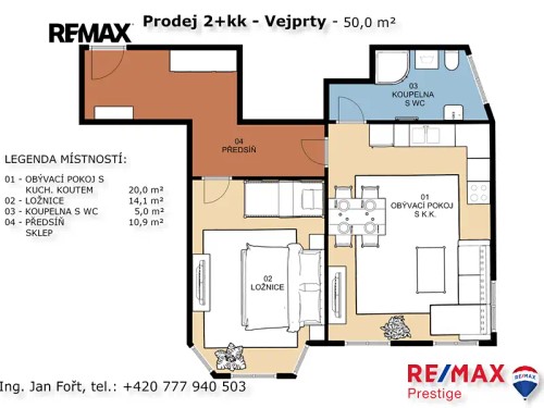 Prodaný byt 2+kk 58 m²