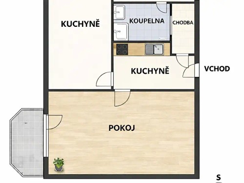 Prodaný byt 1+1 47 m²