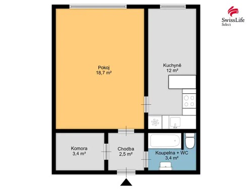 Prodej bytu 1+1 41 m²