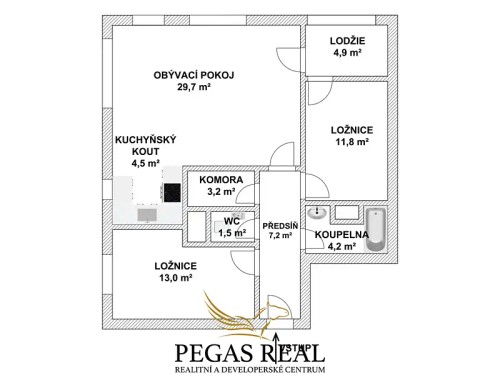 Prodaný byt 3+kk 80 m²