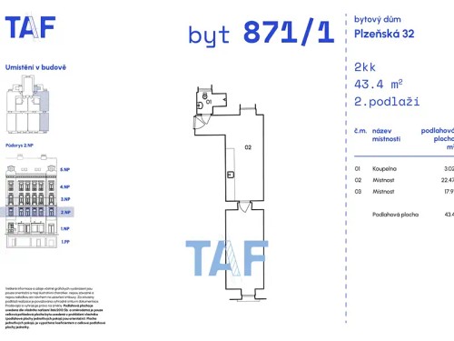 Prodaný byt 2+kk 43 m²