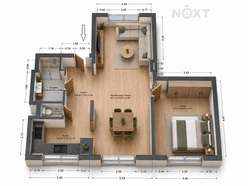 Prodej bytu 2+1 90 m²