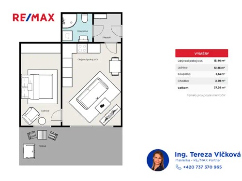 Prodaný byt 2+kk 37 m²