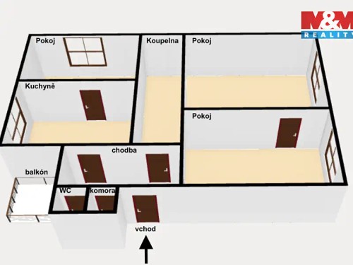 Prodej bytu 3+1 84 m²