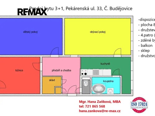 Prodej bytu 3+1 84 m²