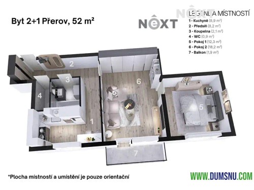 Prodaný byt 2+1 50 m²