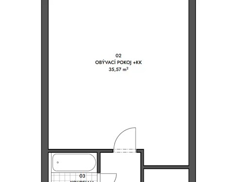 Prodaný byt 1+kk 55 m²