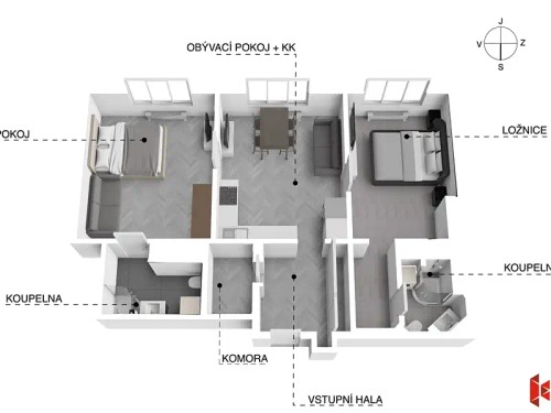 Prodej bytu 3+kk 69 m²