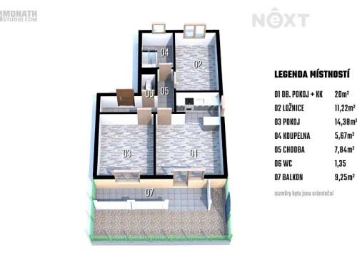 Prodej bytu 3+kk 64 m²