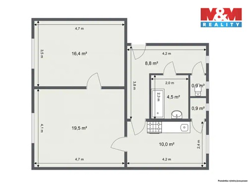 Prodaný byt 2+1 61 m²