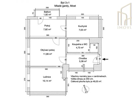 Prodej bytu 2+1 49 m²