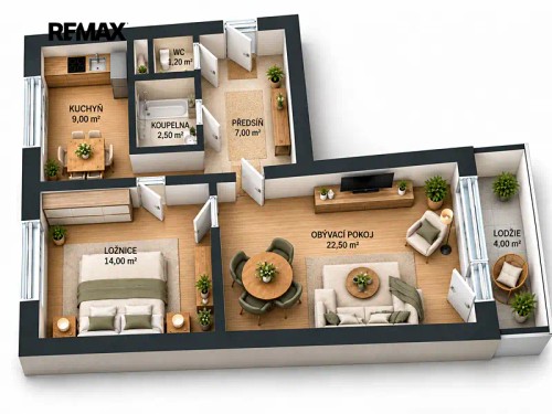 Prodej bytu 2+1 60 m²