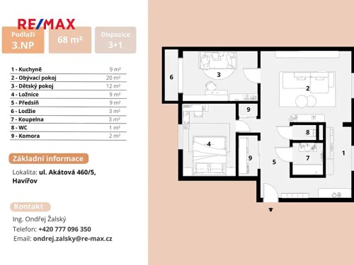Prodej bytu 3+1 70 m²