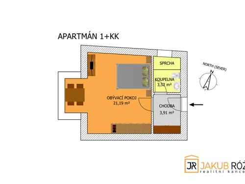 Prodaný byt 1+kk 28 m²