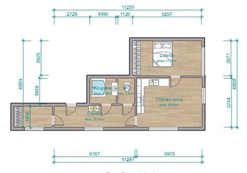 Prodaný  byt 3+kk 54 m²