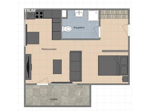 Prodaný  byt 1+kk 39 m²