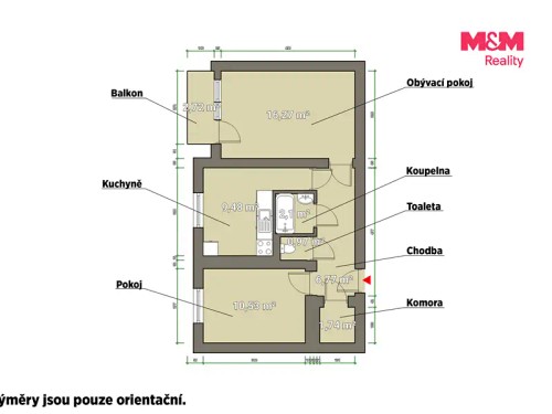 Prodej bytu 2+1 55 m²