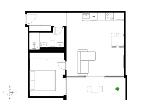 Prodaný  byt 2+kk 47 m²