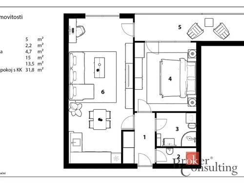 Prodaný byt 2+kk 60 m²