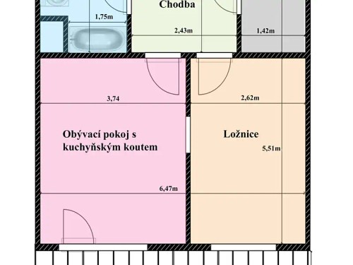 Prodaný  byt 2+kk 60 m²