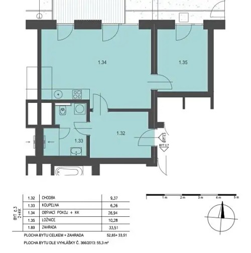 Prodej bytu 2+kk 55 m²