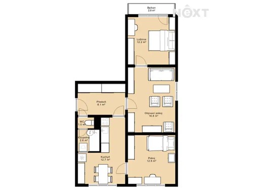Prodej bytu 3+1 65 m²